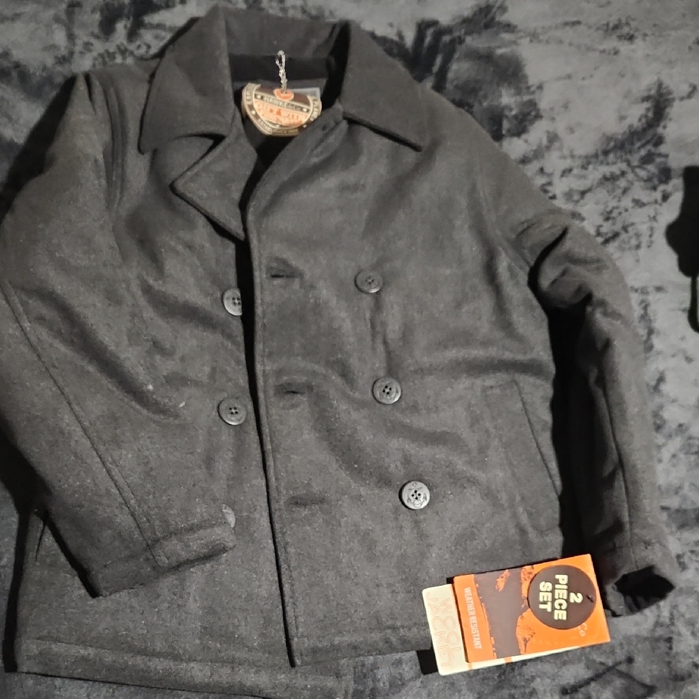 Hawke & Co Charcoal Pea Coat for Kids